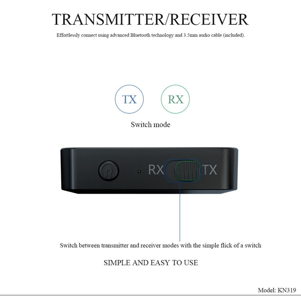 2in 1 Bluetooth v5.0 Audio Transmitter Empfänger Musik Stereo Adapter Sender AUX
