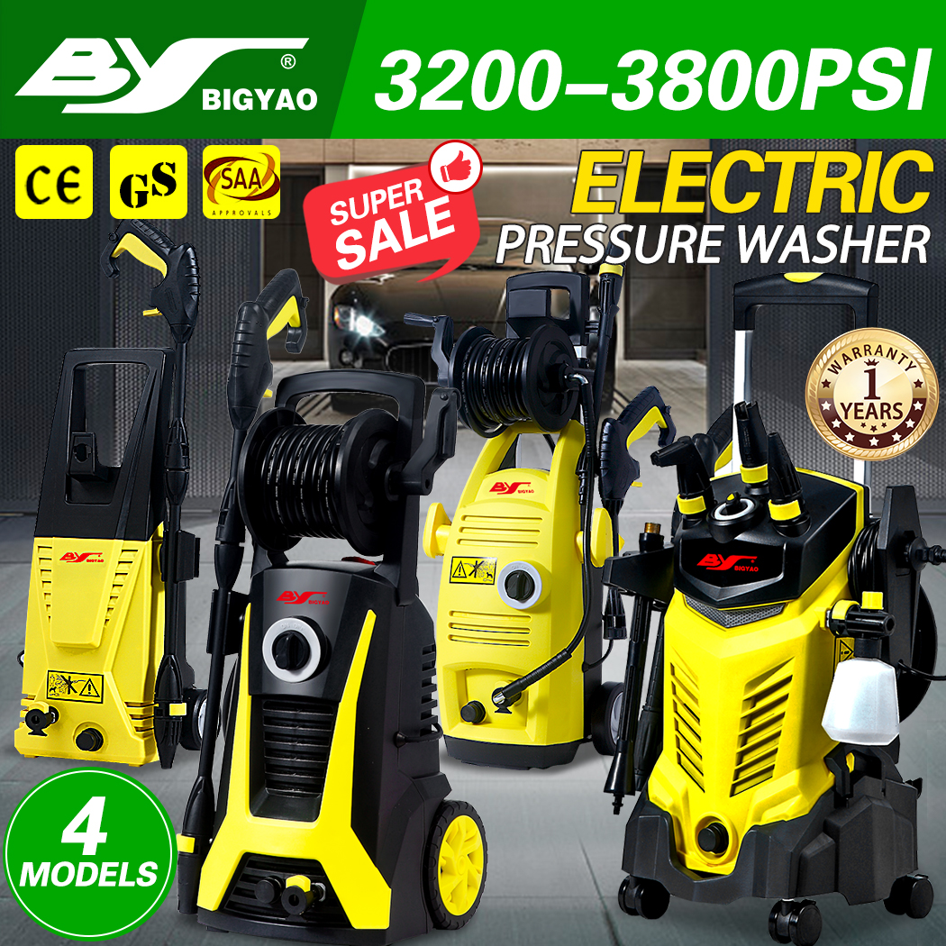 BigYao Max.3800 PSI Electric High Pressure Cleaner Washer Gurney Water